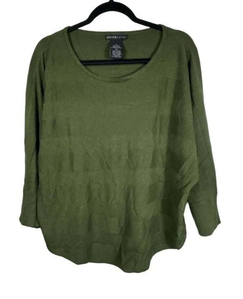 Design History Sweater Size XXL Green Acrylic Textured Pullover